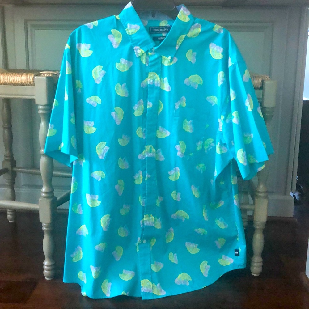 Crown & Ivy Men’s Lime Short Sleeve Button Down